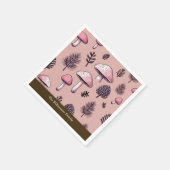 Roze Paddenstoelen Rustieke Thanksgiving Personali Servet (Hoek)