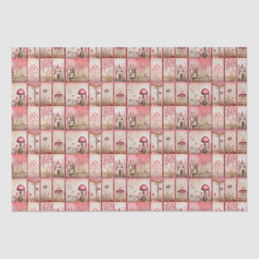 Roze paddenstoelen tissuepapier (Voorkant)