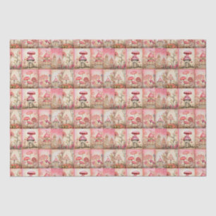 Roze paddenstoelen tissuepapier