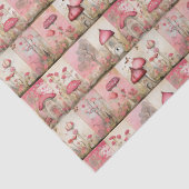 Roze paddenstoelen tissuepapier (Detail)