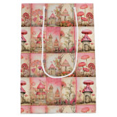 Roze paddenstoelenhuizen medium cadeauzakje (Achterkant)