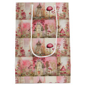 Roze paddenstoelenhuizen medium cadeauzakje (Achterkant)