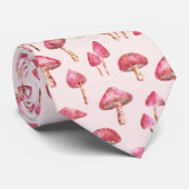 Roze paddenstoelpatroon stropdas (Opgerold)