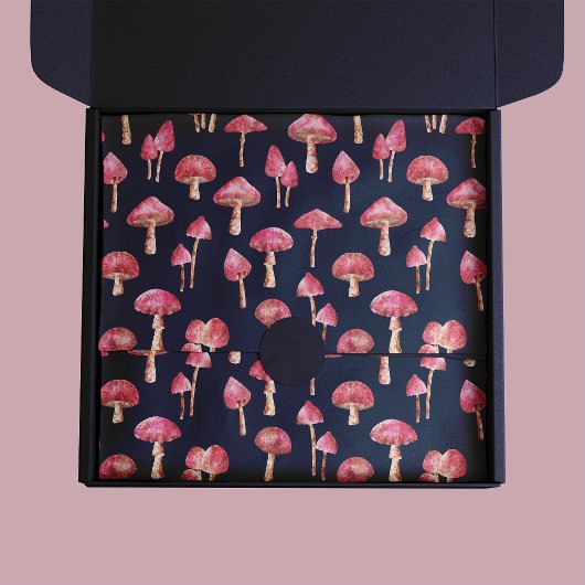 Roze Paddenstoelpatroon Tissuepapier