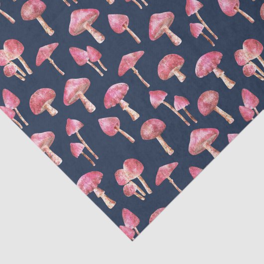 Roze paddenstoelpatroon tissuepapier (Detail)