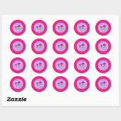 Roze paddenstoelStickers Ronde Sticker (Vel)
