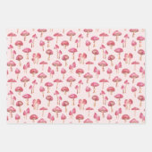 Roze paddestoelpatroon inpakpapier vel (Voorkant)