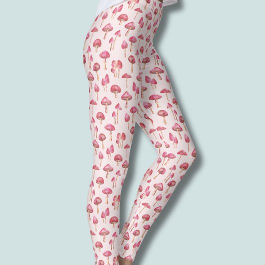 Roze paddestoelpatroon leggings