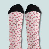 Roze paddestoelpatroon sokken