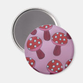 Roze Paddestoelproducten Magneet (Voorkant / Achterkant)