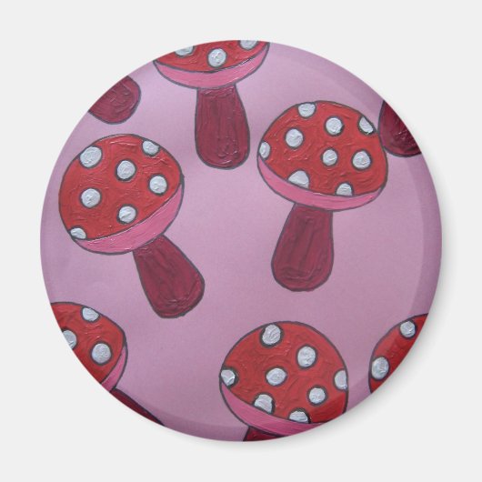 Roze Paddestoelproducten Magneet (Voorkant)