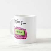 Roze Pager Persoonlijke Naam Grappig Cadeau Mok (Voorkant links)