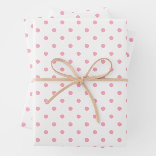 Roze Paint Dot Gift Wrap Inpakpapier Vel (In situ)