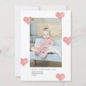 Roze Painterly hoort moderne foto van Valentijnsda Feestdagenkaart (Voorkant)