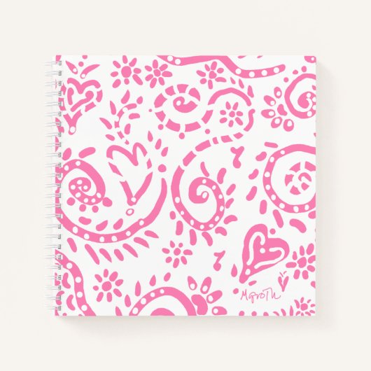 Roze pairal Notitieboek van 8,5 x 8,5 inch (Voorkant)