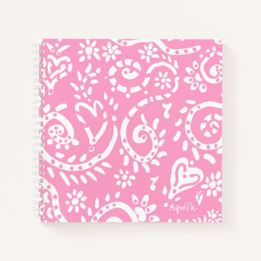 Roze pairal Notitieboek van 8,5 x 8,5 inch (Voorkant)