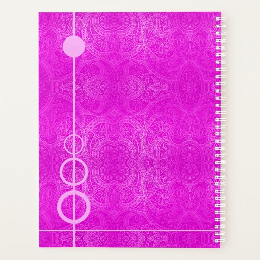 Roze Paisley Aangepast Planner (Achterkant)