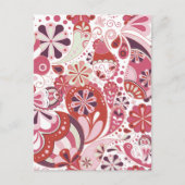 Roze paisley achtergrond briefkaart (Voorkant)