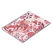 Roze paisley achtergrond notitieboek (Linkerzijde)