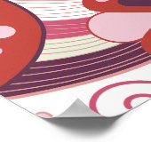 Roze paisley achtergrond poster (Hoek)