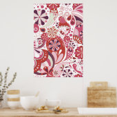Roze paisley achtergrond poster (Keuken)