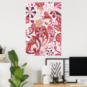 Roze paisley achtergrond poster (Thuiskantoor)