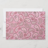 Roze Paisley Baby Girl Shower Kaart (Achterkant)