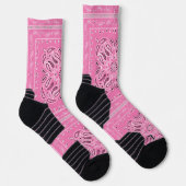 Roze Paisley Bandana Print Sokken (Rechts)