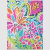 Roze Paisley Bloemendecoupage Tissuepapier (Voorkant)