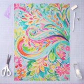 Roze Paisley Bloemendecoupeerwerk Tissuepapier (Craft)