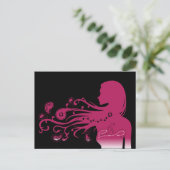 roze paisley briefkaart (Staand voorkant)