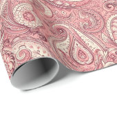 Roze Paisley Cadeaupapier (Rol Hoek)