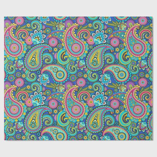 Roze Paisley Cadeaupapier (Vlak)