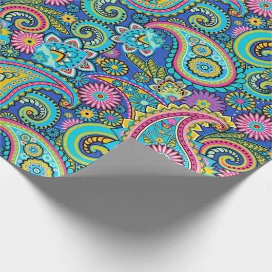 Roze Paisley Cadeaupapier (Hoek)