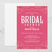 Roze Paisley Cowgirl Bridal Shower Invitaties Kaart (Voorkant / Achterkant)