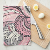 Roze Paisley De Home Studio Keuken Handdoeken (Quarter Fold)