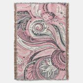 Roze Paisley De Thuisstudio Gooi Deken (Voorkant Verticaal)