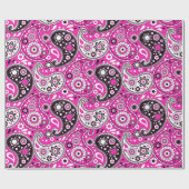 Roze Paisley Fantasy Fun Girls Birthday Cadeaupapier (Vlak)