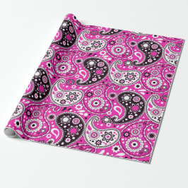 Roze Paisley Fantasy Fun Girls Birthday Cadeaupapier