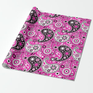 Roze Paisley Fantasy Fun Girls Birthday Cadeaupapier