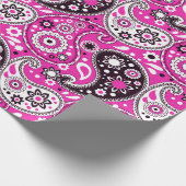 Roze Paisley Fantasy Fun Girls Birthday Cadeaupapier (Hoek)