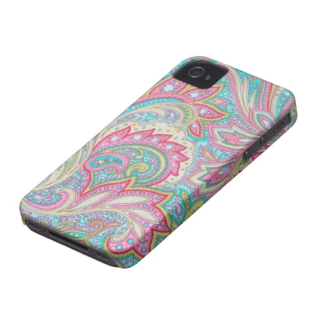 Roze Paisley Hoesje-Mate iPhone 4 Case-Mate iPhone Case (Onderkant)