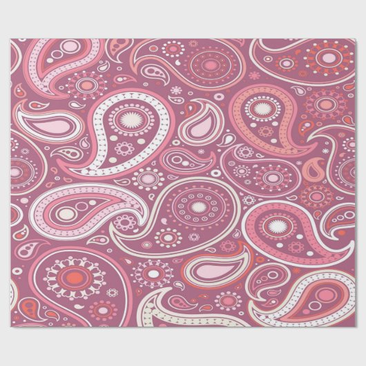  roze paisley inpakpapier (Vlak)