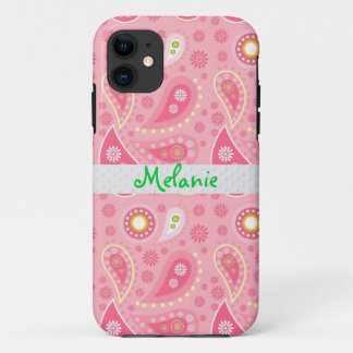 Roze Paisley iPhone Monogram Aangepast Case-Mate iPhone Case