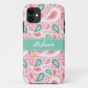 Roze Paisley iPhone Monogram Aangepast Case-Mate iPhone Case