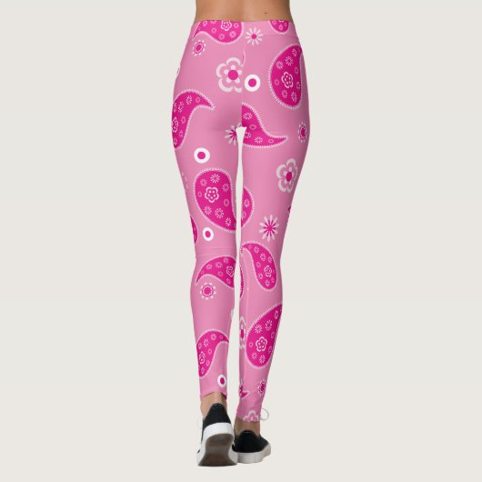 Roze Paisley Leggings (Achterkant)