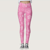 Roze Paisley Leggings (Voorkant)