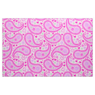 Roze Paisley Love Hearts Stof