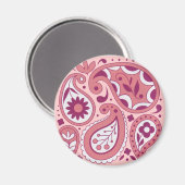 Roze Paisley magneet (Voorkant / Achterkant)
