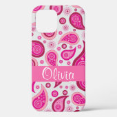 Roze Paisley Name Girly Case-Mate iPhone Case (Achterkant)
